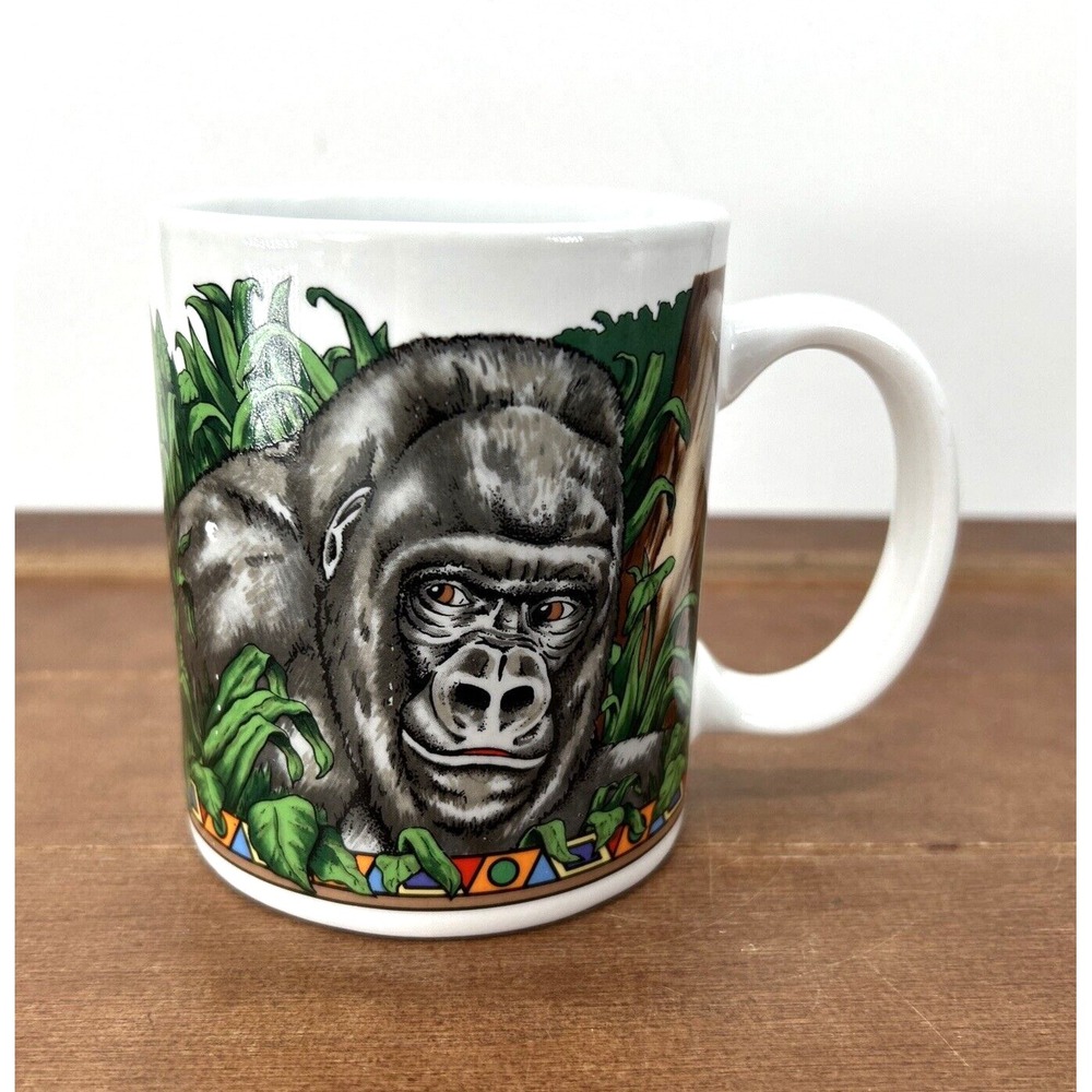 Vintage 1997 Busch‎ Gardens Myombe Reserve Gorilla Ceramic Coffee Mug, 1990's
